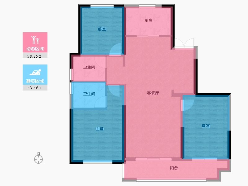 陕西省-咸阳市-中天诚品-92.33-户型库-动静分区