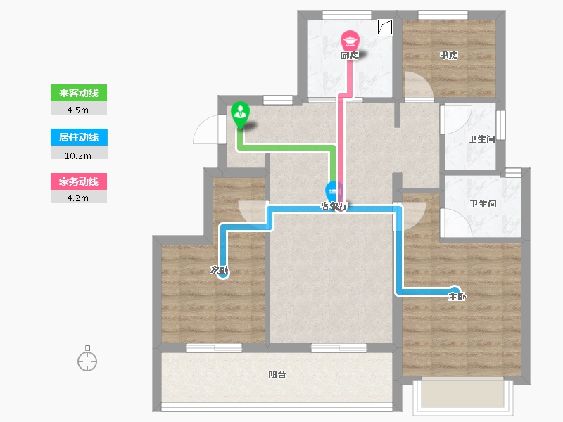 浙江省-宁波市-绿城·春来云潮-75.99-户型库-动静线