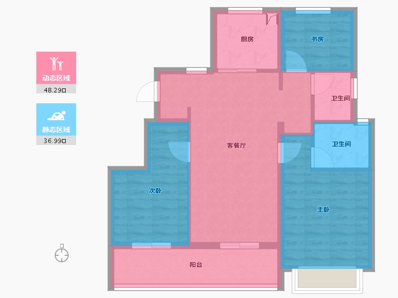 浙江省-宁波市-绿城·春来云潮-75.99-户型库-动静分区