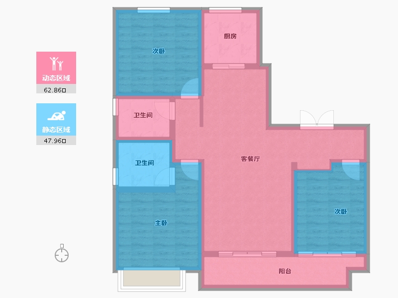 陕西省-西安市-富惠·鹿鸣湾-98.92-户型库-动静分区