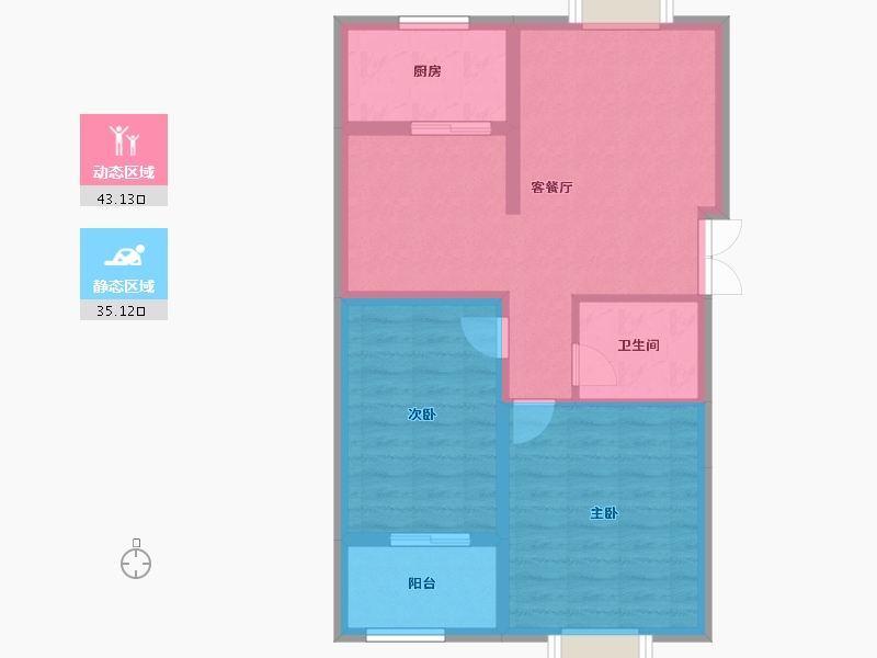 安徽省-淮北市-玉兰花城-70.00-户型库-动静分区