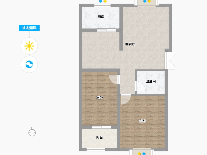 安徽省-淮北市-玉兰花城-70.00-户型库-采光通风