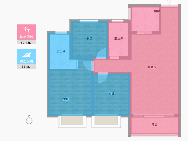 陕西省-西安市-富惠·鹿鸣湾-79.19-户型库-动静分区