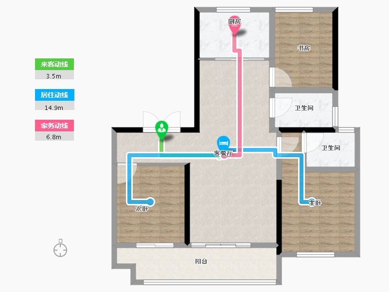 山东省-潍坊市-富丽世家-108.80-户型库-动静线