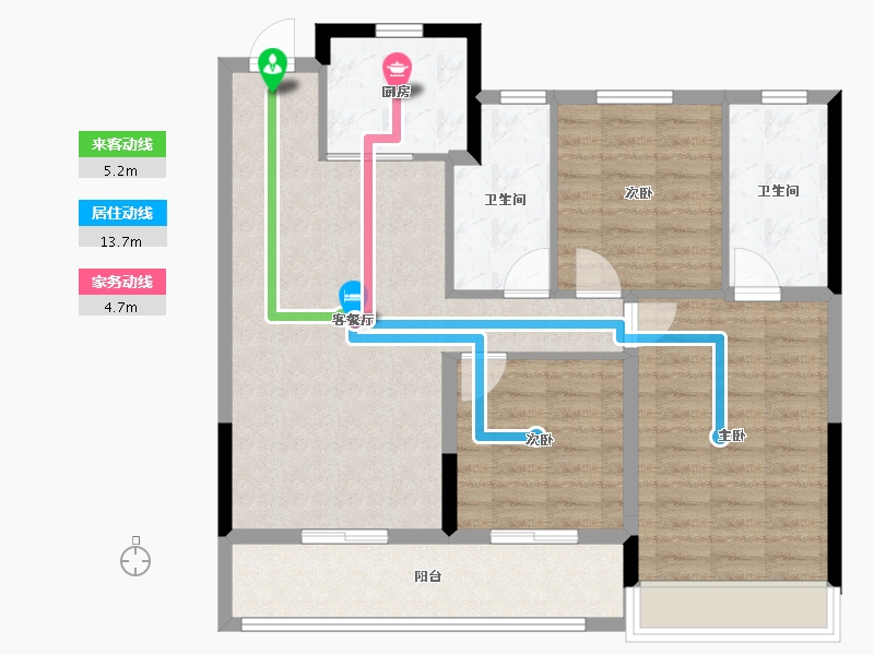 浙江省-温州市-绿城锦玉潮明-92.80-户型库-动静线