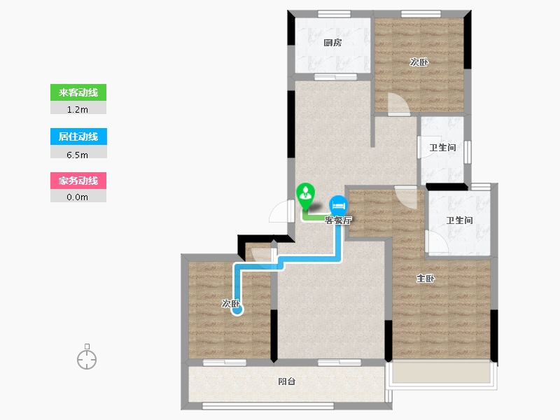 浙江省-温州市-绿城锦玉潮明-94.14-户型库-动静线