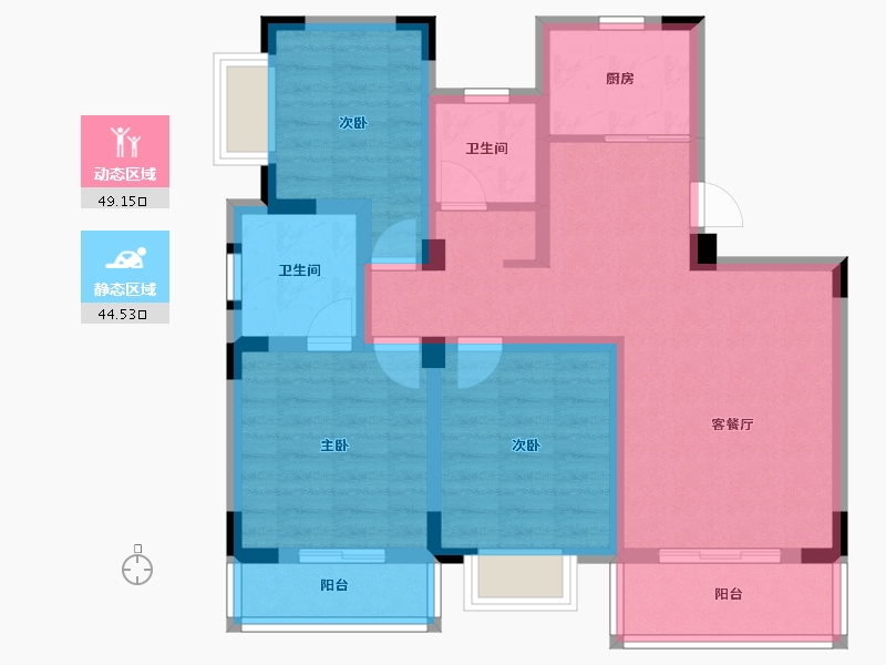 湖北省-武汉市-保合太和东合院-81.95-户型库-动静分区