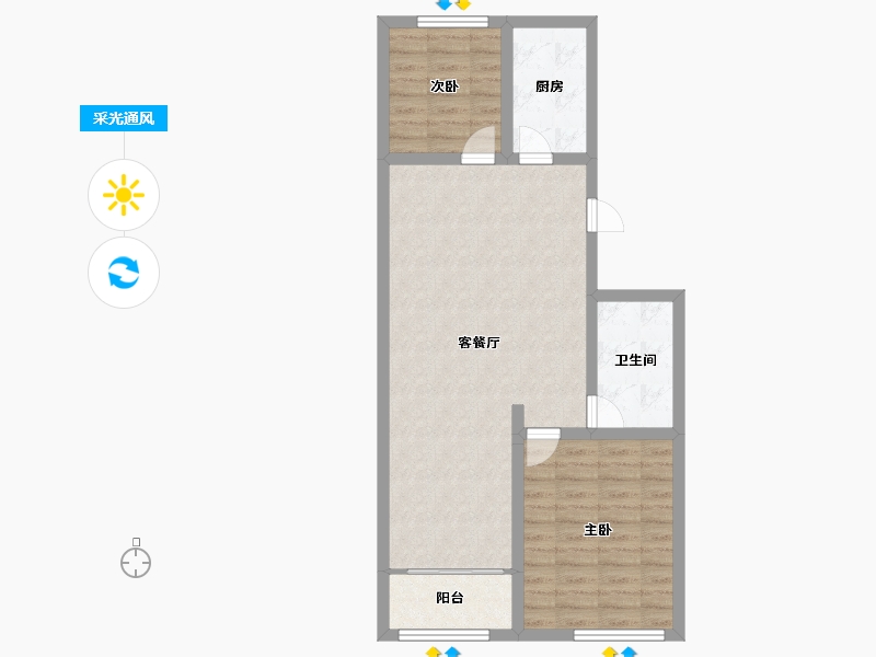 山东省-烟台市-鑫发小区东区-70.00-户型库-采光通风