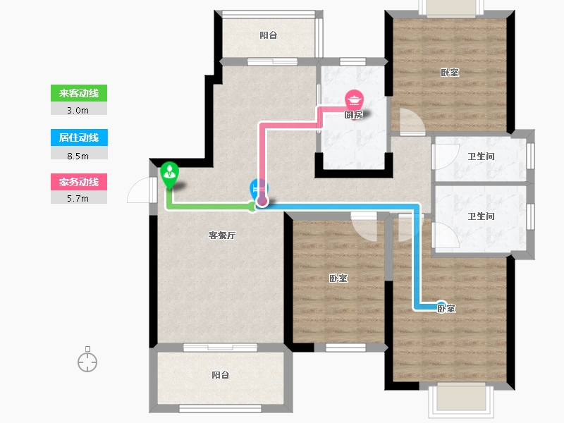 湖北省-武汉市-兰江公园里-99.01-户型库-动静线