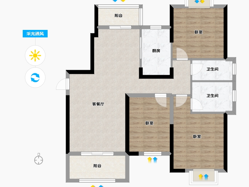 湖北省-武汉市-兰江公园里-99.01-户型库-采光通风