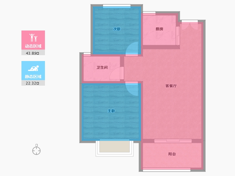 陕西省-西安市-蓝光时代-58.57-户型库-动静分区