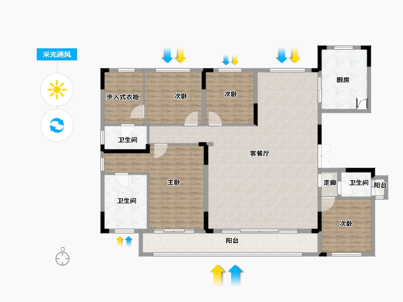 湖北省-武汉市-武汉城建·光谷龙山湖-184.00-户型库-采光通风