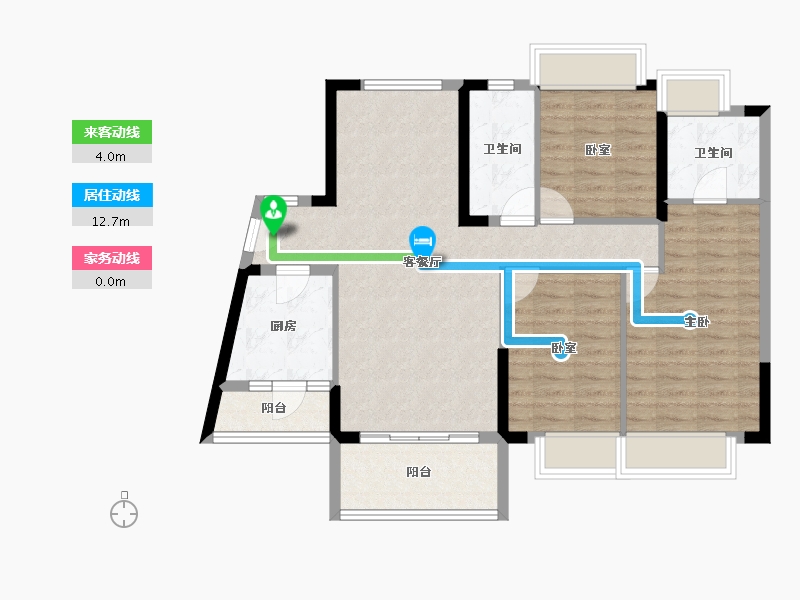 广东省-东莞市-碧海云天·海岸城-90.48-户型库-动静线