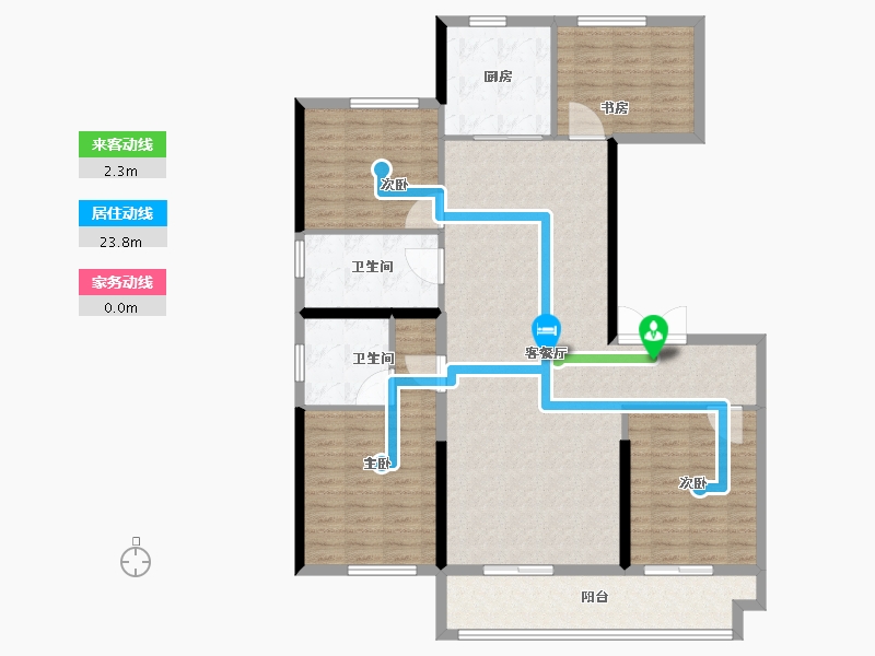 山东省-潍坊市-富丽世家-128.00-户型库-动静线