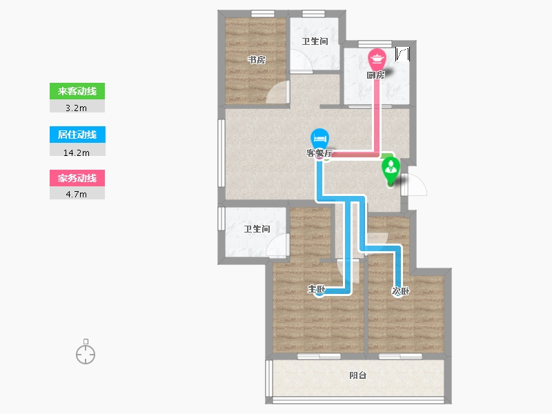 浙江省-宁波市-绿城·春来云潮-75.99-户型库-动静线