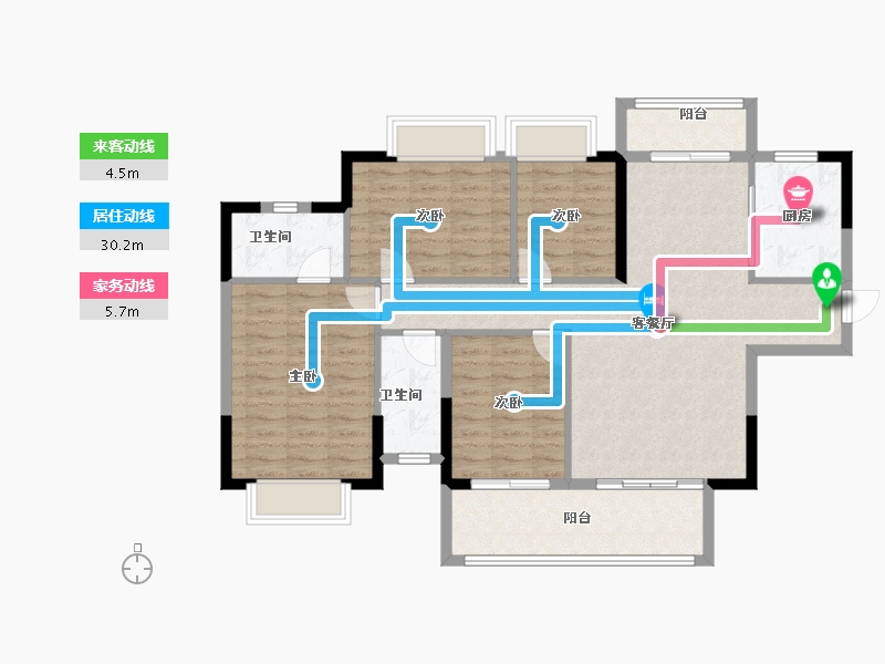 广东省-东莞市-碧桂园狮子洋二期-105.77-户型库-动静线