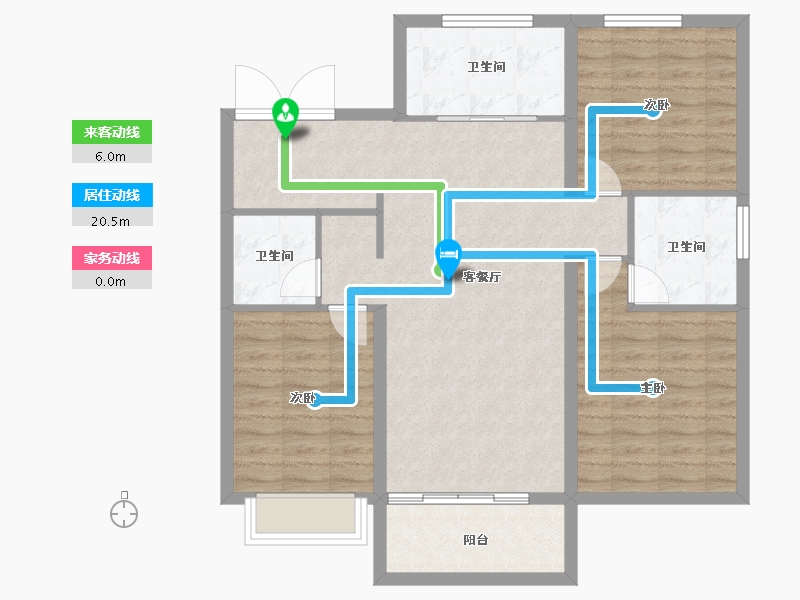 河北省-石家庄市-地铁·万科蓝湾-96.00-户型库-动静线