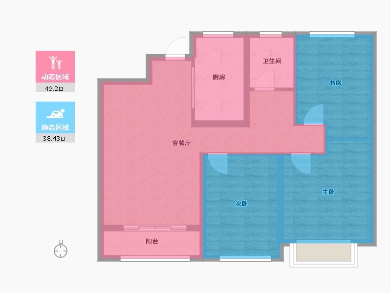 山东省-烟台市-领海公馆-78.40-户型库-动静分区