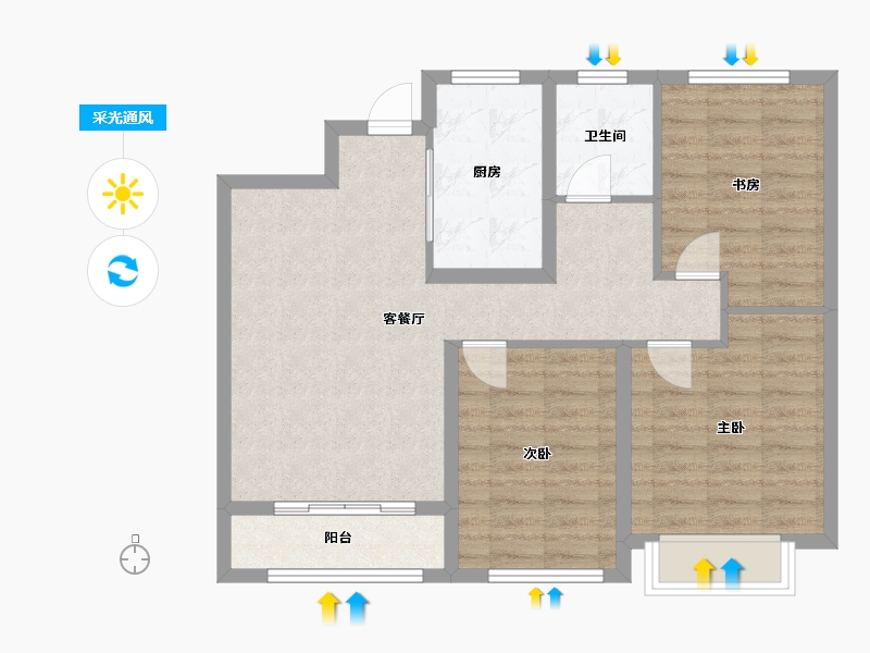 山东省-烟台市-领海公馆-78.40-户型库-采光通风