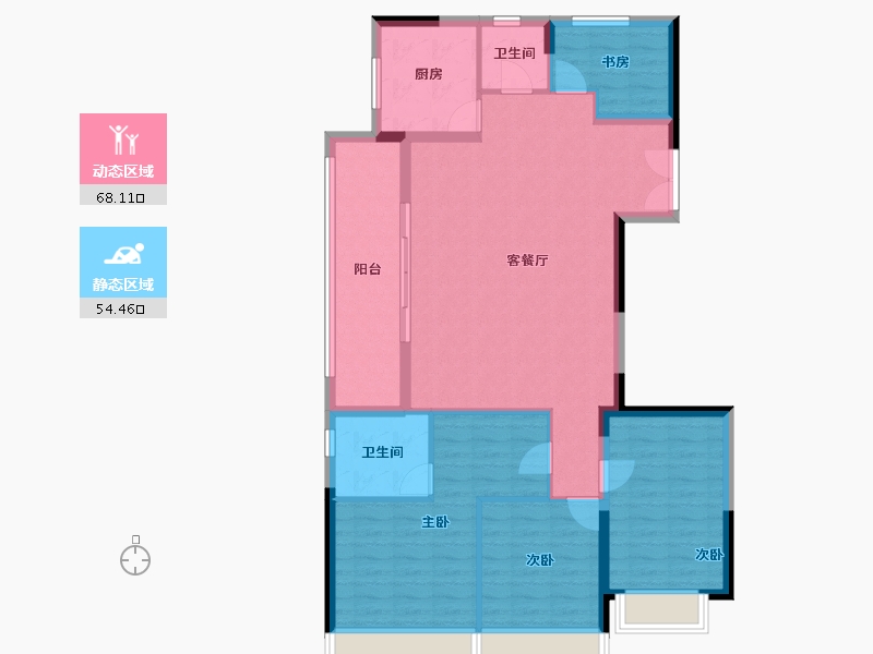 浙江省-温州市-世茂璀璨瓯江-111.20-户型库-动静分区