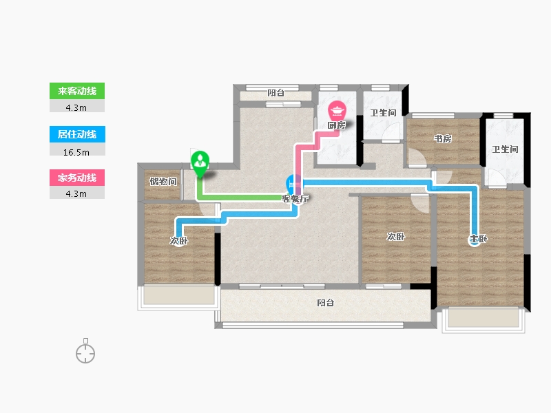 浙江省-温州市-乐宸府-110.40-户型库-动静线