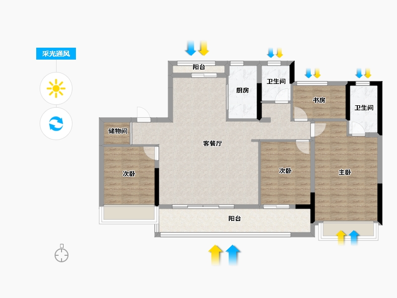 浙江省-温州市-乐宸府-110.40-户型库-采光通风