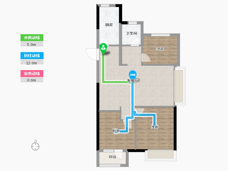 山东省-烟台市-龙湖悠山郡-77.60-户型库-动静线