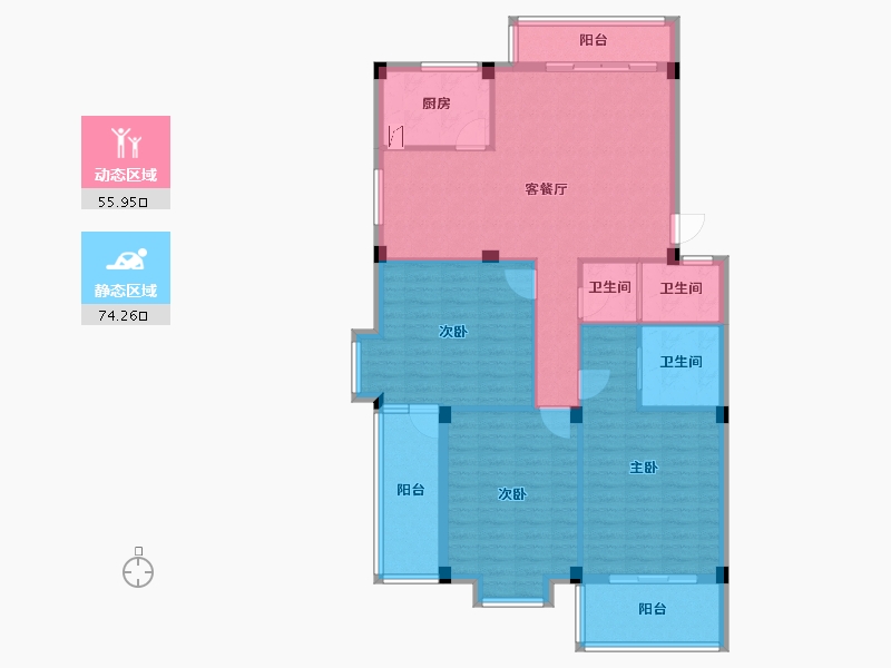 福建省-福州市-摘仙苑小区-128.00-户型库-动静分区