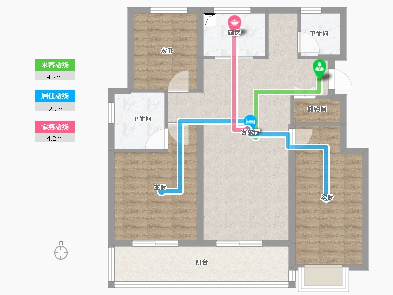 浙江省-宁波市-绿城·春来云潮-88.00-户型库-动静线