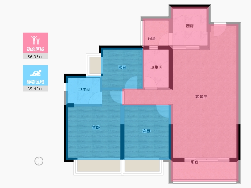 广东省-东莞市-信鸿誉庭-81.97-户型库-动静分区