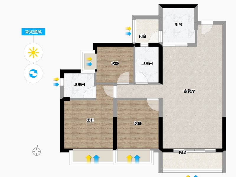 广东省-东莞市-信鸿誉庭-81.97-户型库-采光通风