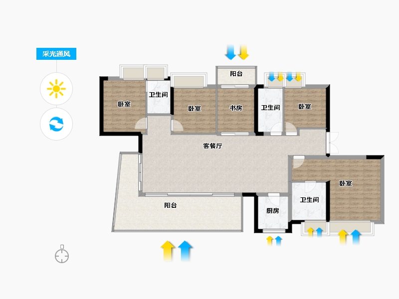 广东省-东莞市-深业松湖云城-153.16-户型库-采光通风