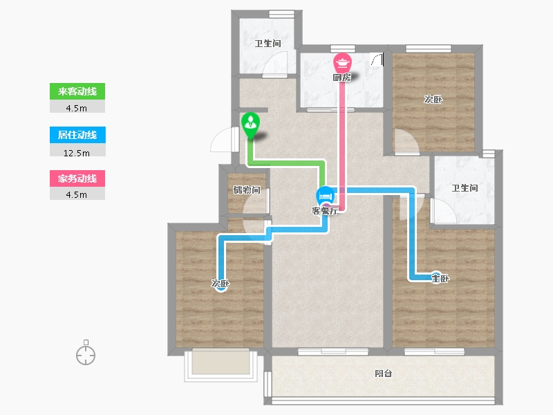 浙江省-宁波市-绿城·春来云潮-88.00-户型库-动静线