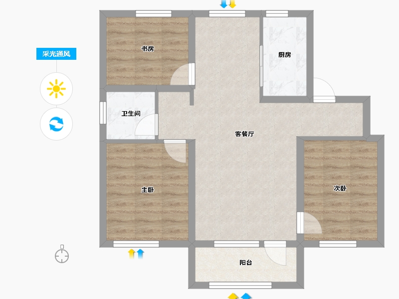 辽宁省-沈阳市-万科中德国际社区-71.05-户型库-采光通风