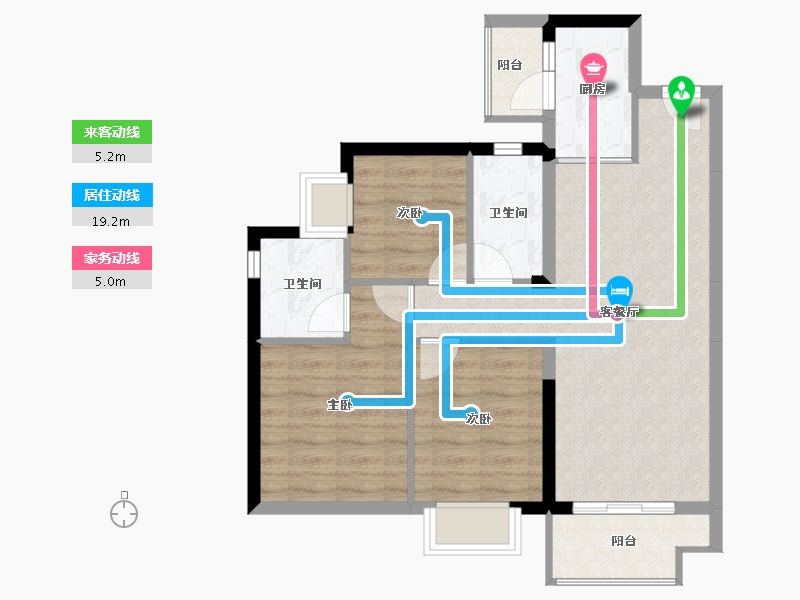 广东省-东莞市-招商雍景湾-70.61-户型库-动静线