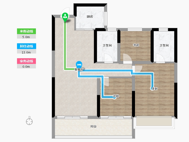 浙江省-温州市-世茂璀璨瓯江-86.40-户型库-动静线