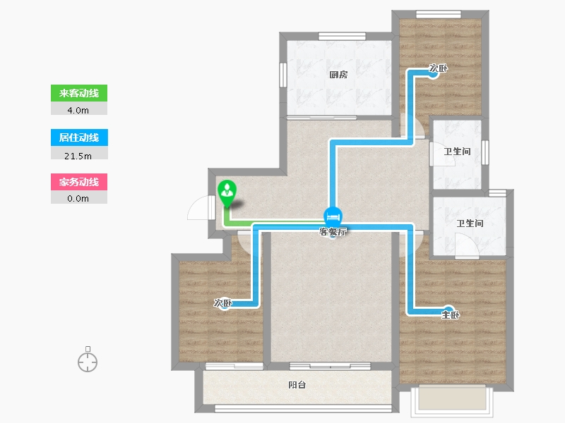 河北省-石家庄市-中海云锦-95.75-户型库-动静线