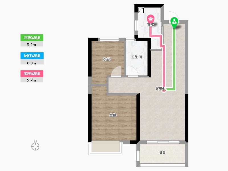 湖北省-武汉市-海伦堡大城小院-60.00-户型库-动静线