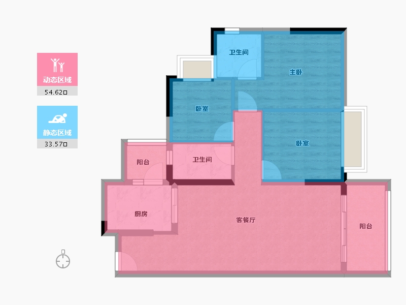 广东省-东莞市-碧桂园狮子洋二期-78.86-户型库-动静分区