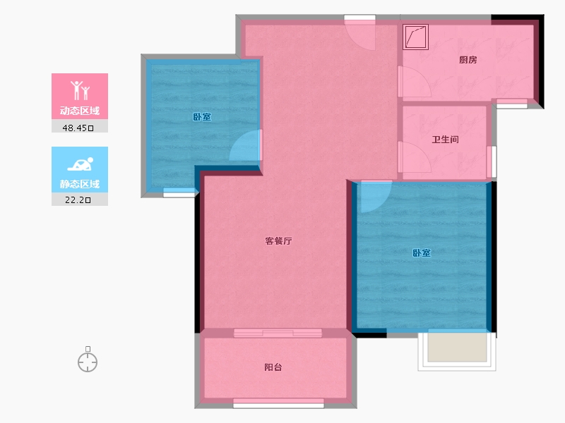 湖北省-武汉市-兰江公园里-63.00-户型库-动静分区