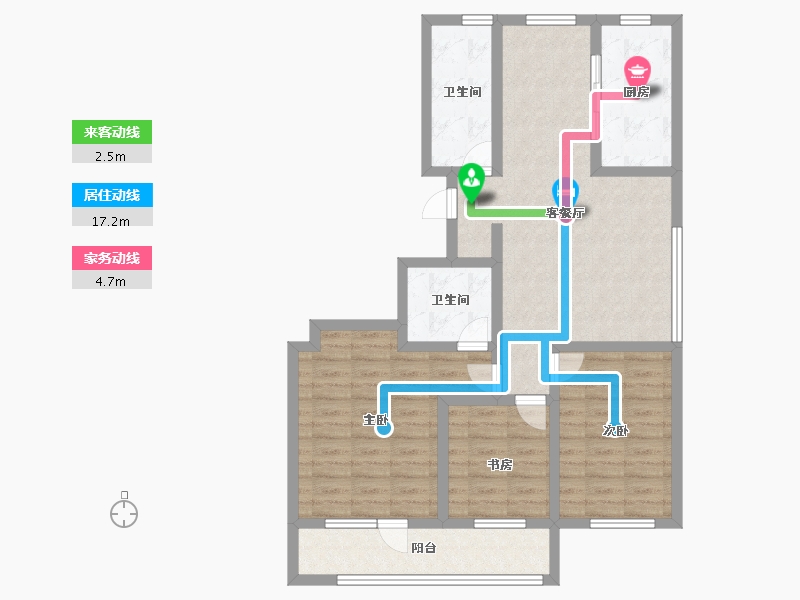 山东省-烟台市-鑫发小区东区-90.00-户型库-动静线