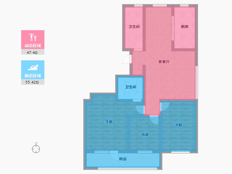 山东省-烟台市-鑫发小区东区-90.00-户型库-动静分区