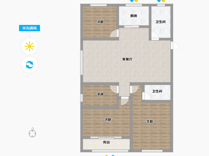 山东省-烟台市-鑫发小区东区-124.40-户型库-采光通风