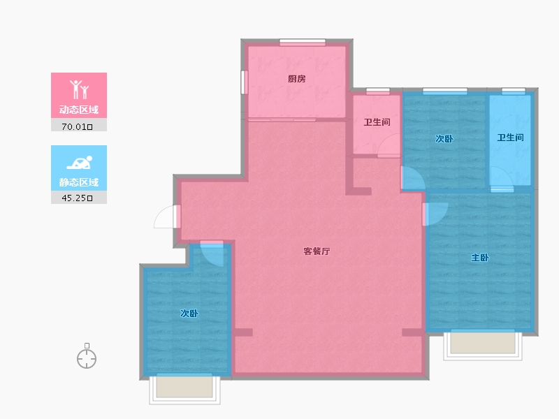 河北省-石家庄市-中海云锦-104.76-户型库-动静分区