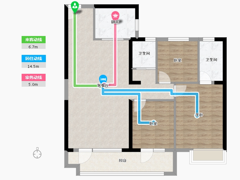 山东省-潍坊市-潍坊碧桂园翡翠郡-95.99-户型库-动静线