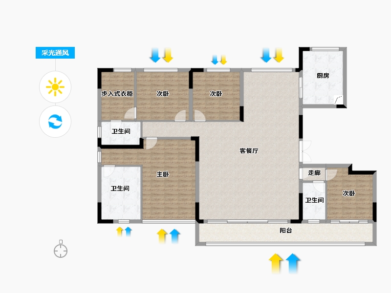 湖北省-武汉市-武汉城建·光谷龙山湖-184.01-户型库-采光通风