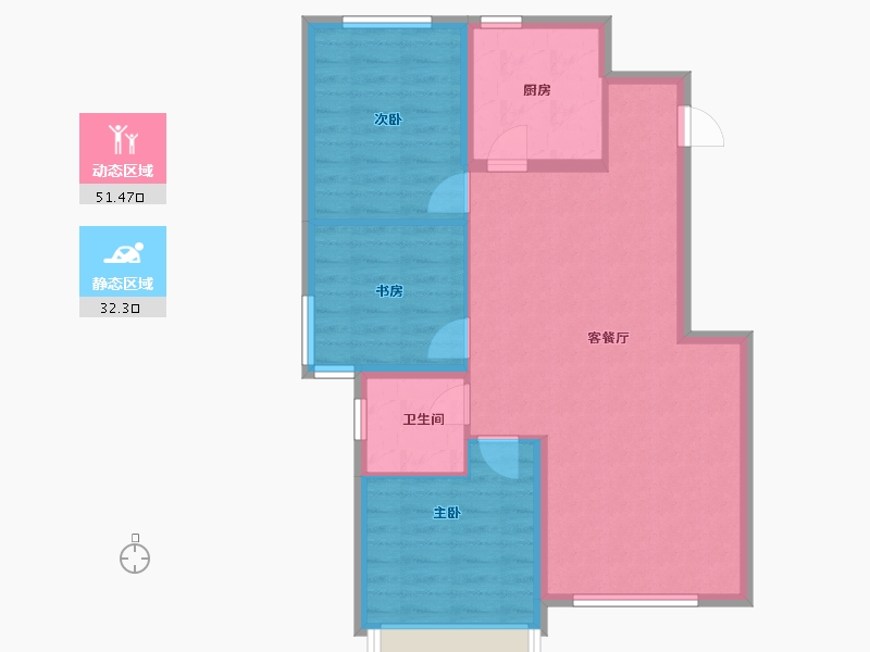 山东省-烟台市-石药健康城-75.65-户型库-动静分区