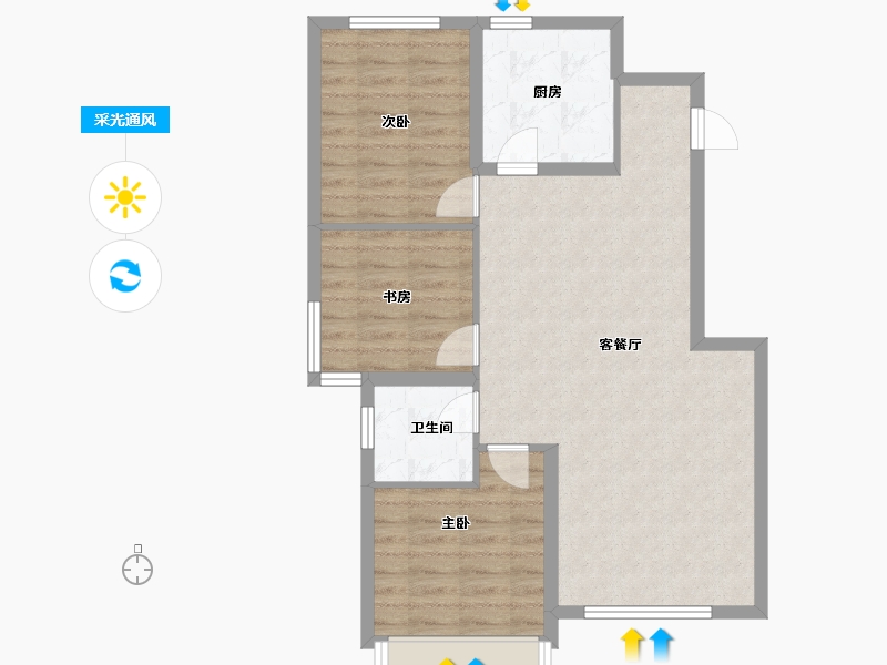 山东省-烟台市-石药健康城-75.65-户型库-采光通风