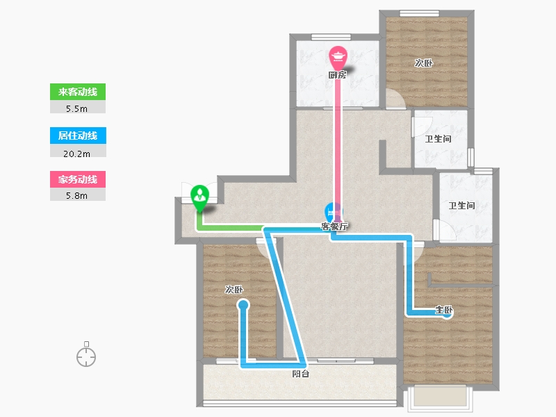 陕西省-西安市-富力开远城-125.52-户型库-动静线