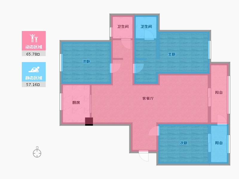 江苏省-南通市-海安凤栖花园-120.00-户型库-动静分区